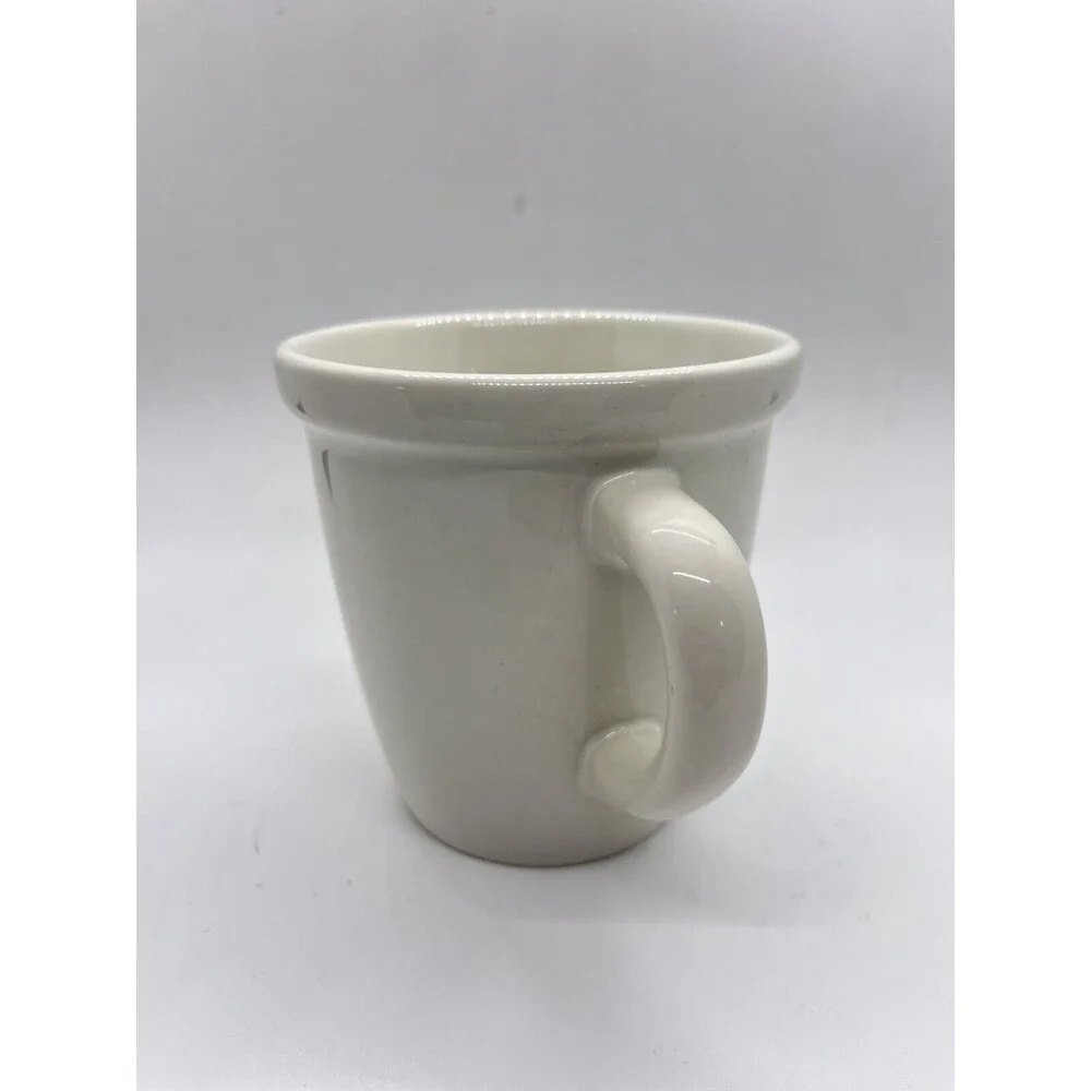 Crate & Barrel White Coffee Mug Tea Cup with Handle and Rim